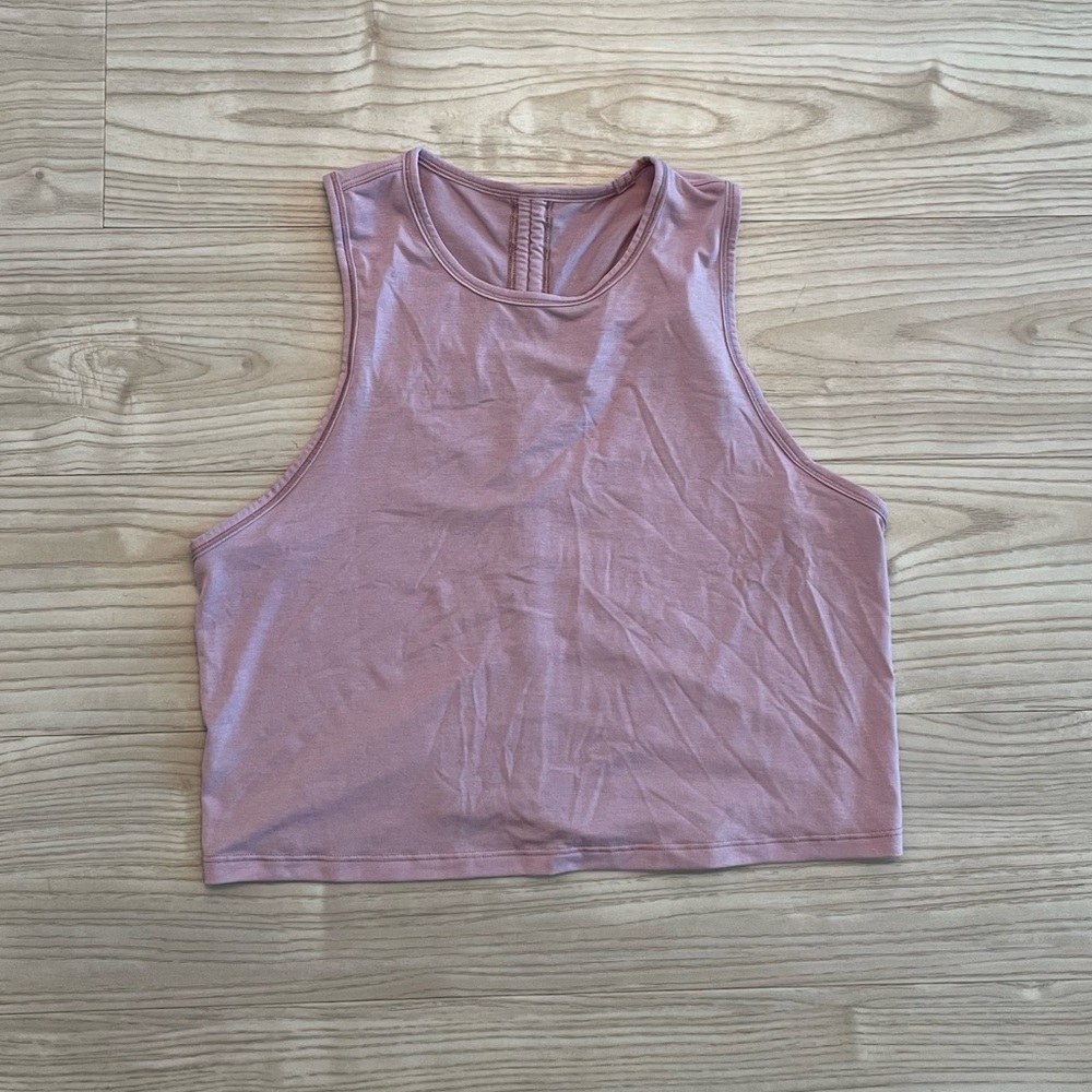 Light Pink Lululemon Crop Tank